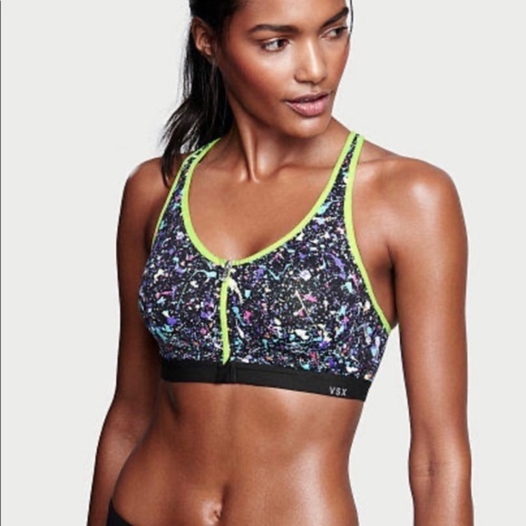 VSX Paint Splatter Padded Sports Bra 32C - Picture 1 of 8